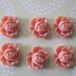 Cabochon Coral Cabbage Rose Flower (6)